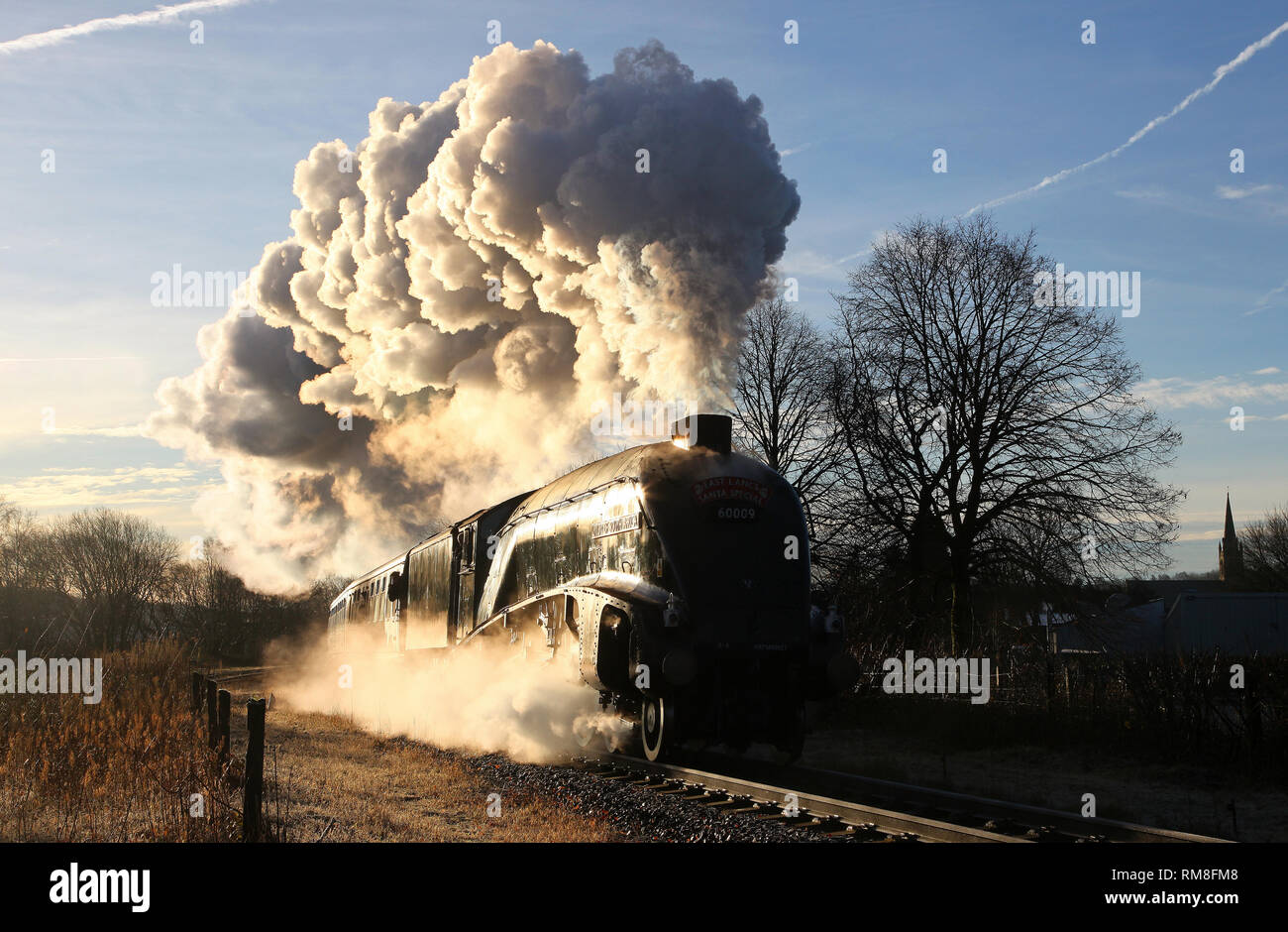 A4 60009 Unione Sudafricana capi lontano da Ramsbottom sulla East lancs ferrovia. Foto Stock