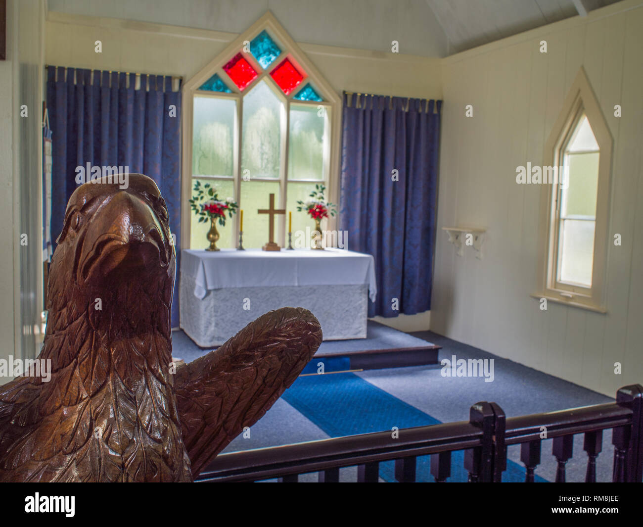 Eagle leggio, Aperahama Chiesa, Kaikohe, Northland e Nuova Zelanda Foto Stock