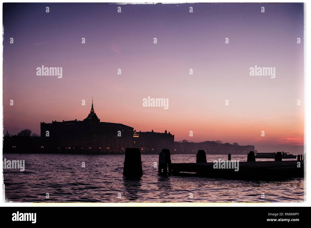 Venezia, Italia: Sunset over Giudecca Foto Stock
