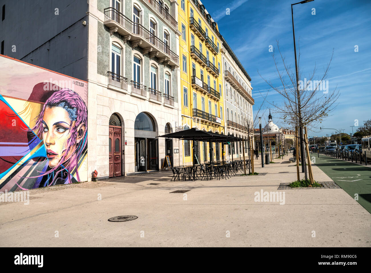 Street Art, murales, graffiti a Lisbona, Portogallo Foto Stock