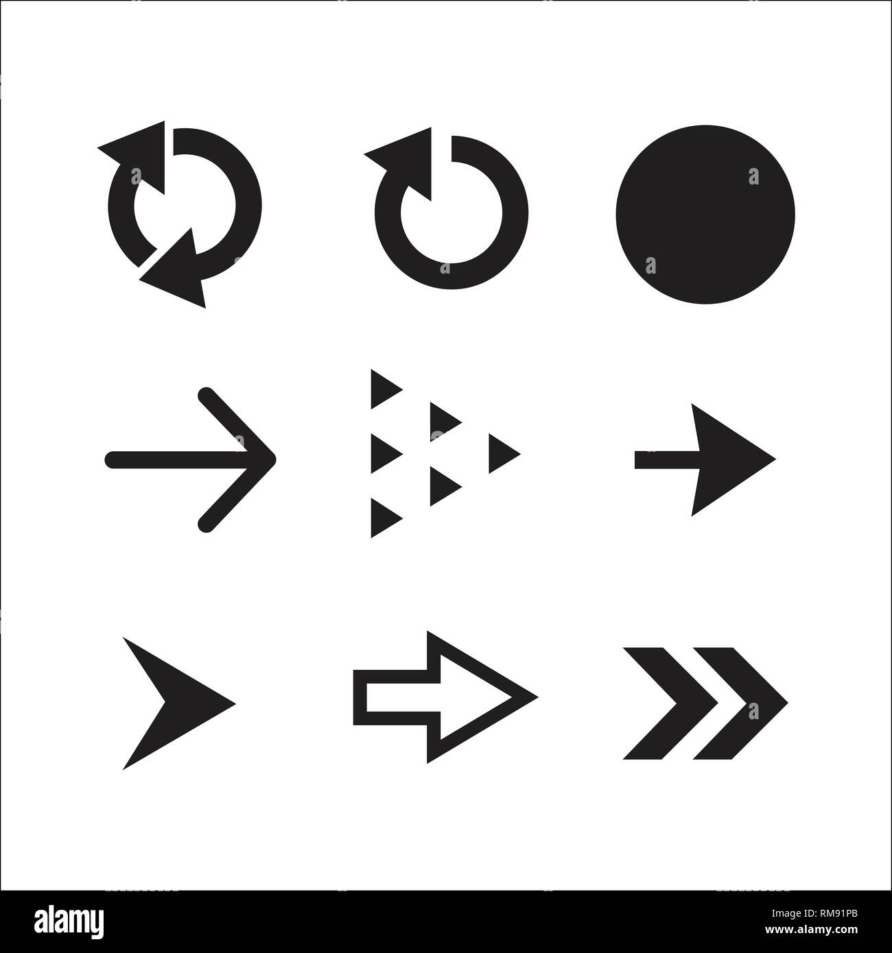 Raccolta di nero frecce del vettore. Icona a forma di freccia. Freccia icona vettore. Freccia. Frecce vettore collezione Illustrazione Vettoriale