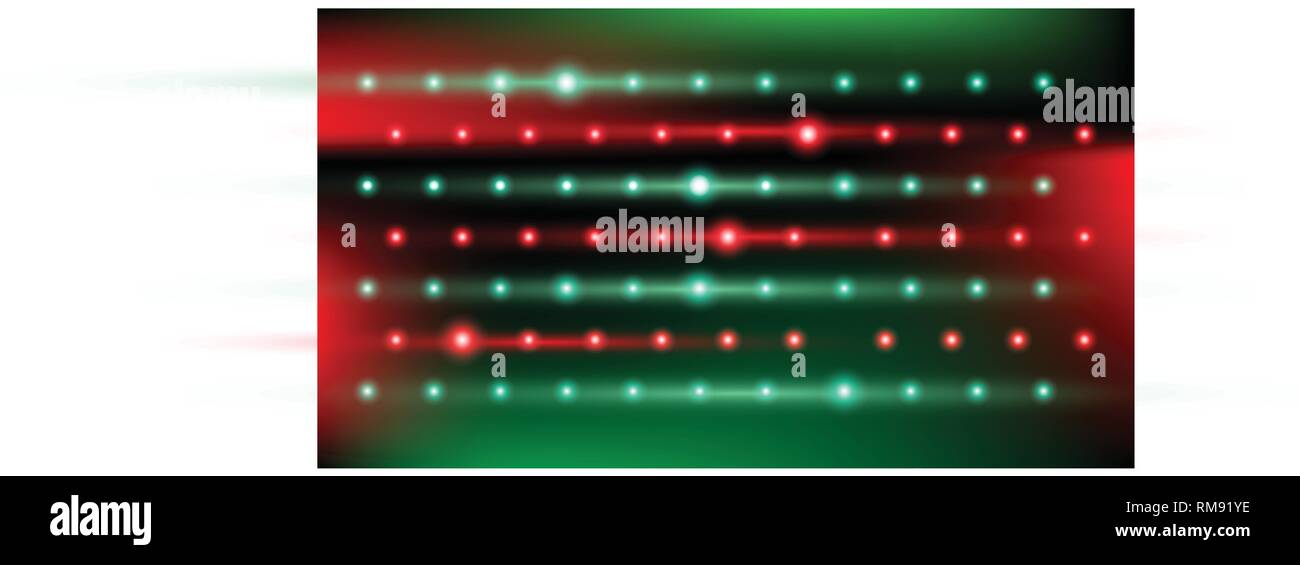 Neon lucido incandescente cerchi, particelle di punti della struttura. Vettore di tecnologia digitale sfondo astratto Illustrazione Vettoriale