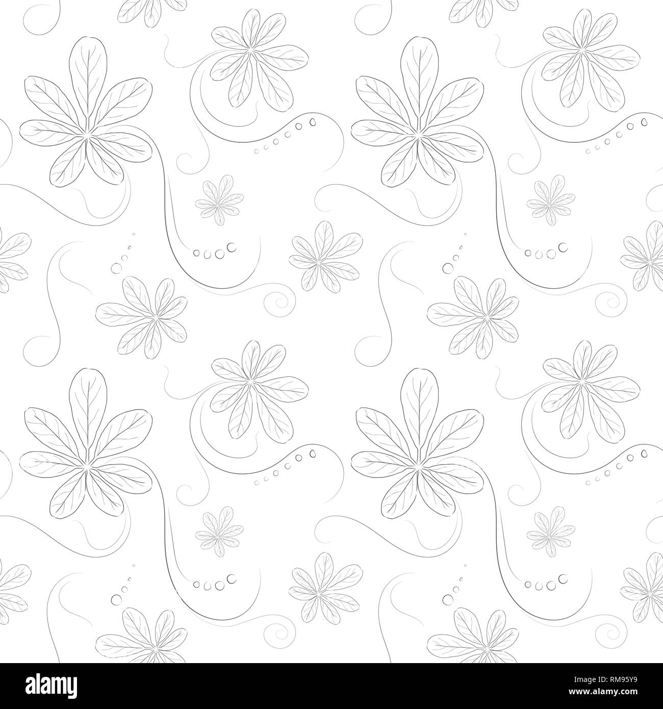 Seamless pattern sul fiore e texture dello sfondo. Illustrazione Vettoriale