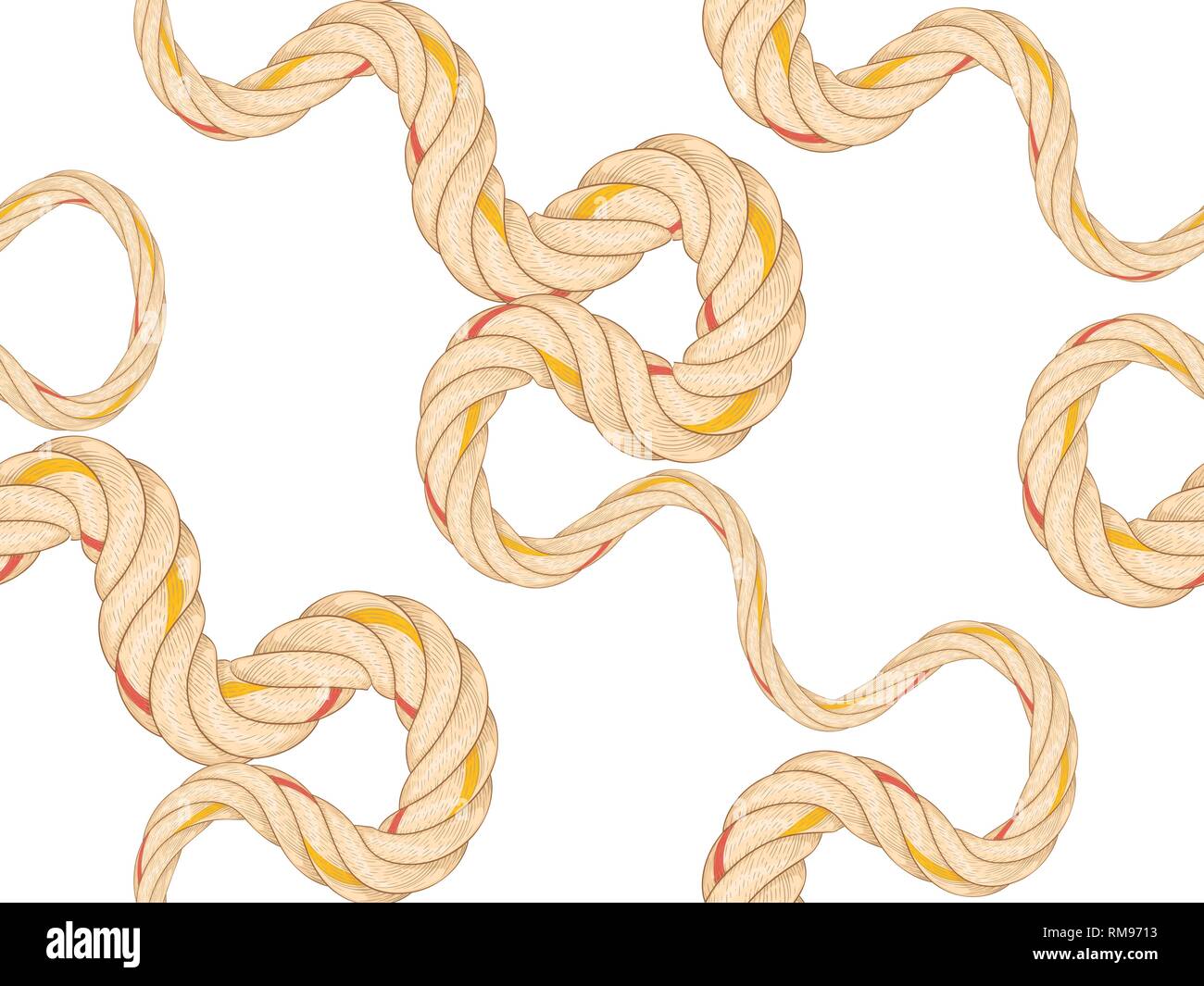 Modello senza soluzione di continuità con la fune piegatura. Illustrazione Vettoriale