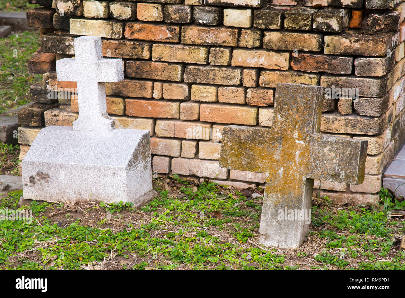 Attraversa nel vecchio cimitero, Brownsville, Texas Foto Stock
