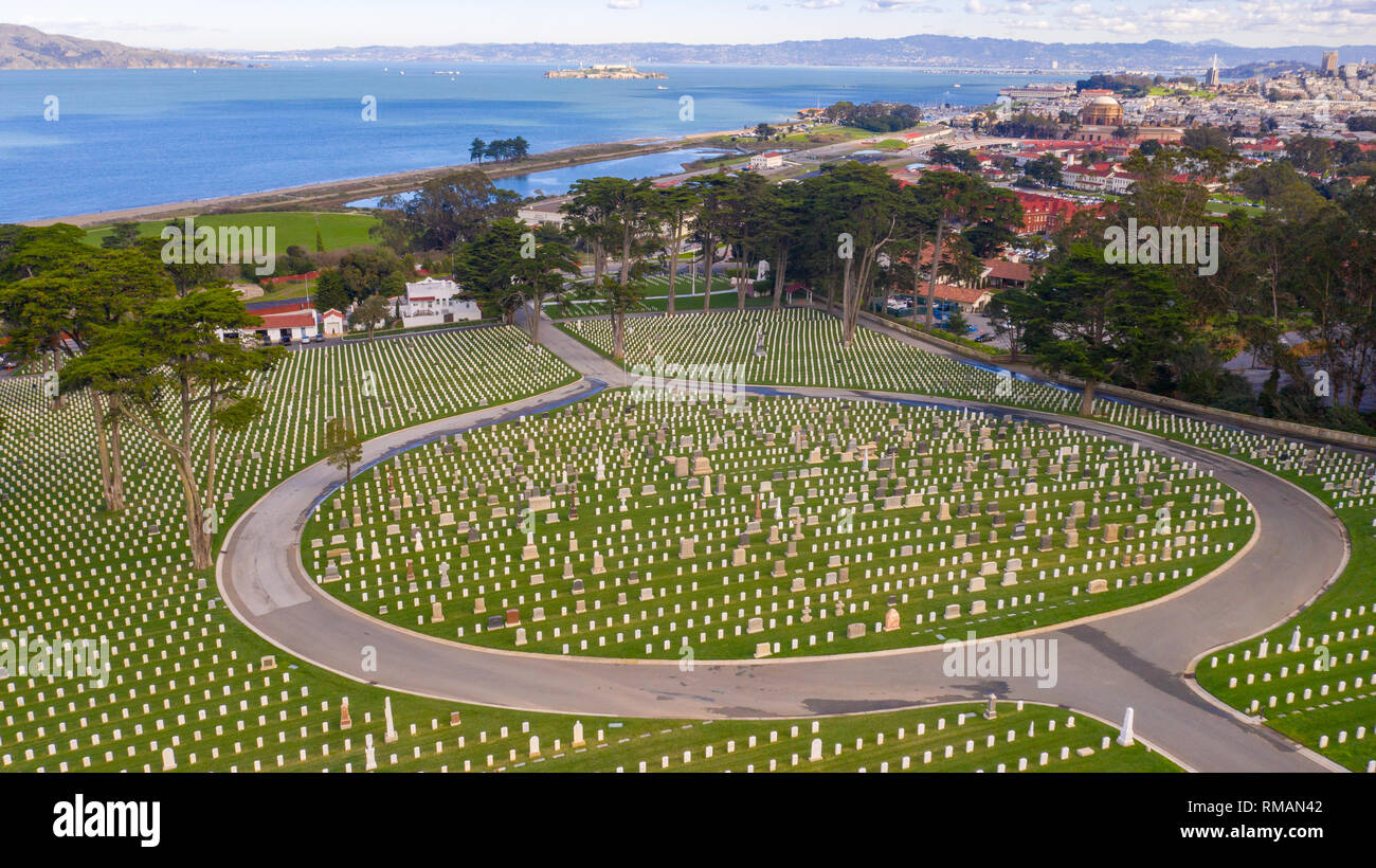 San Francisco Cimitero nazionale degli Stati Uniti il Cimitero Militare di San Francisco, CA, Stati Uniti d'America Foto Stock