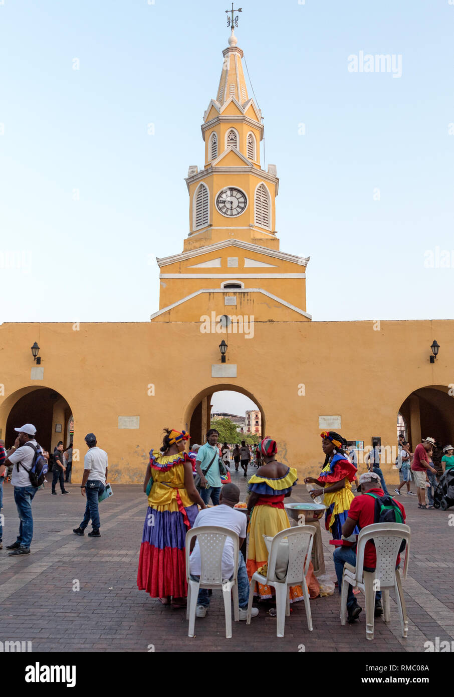 La Torre dell Orologio a Cartagena Colombia Sud America Foto Stock