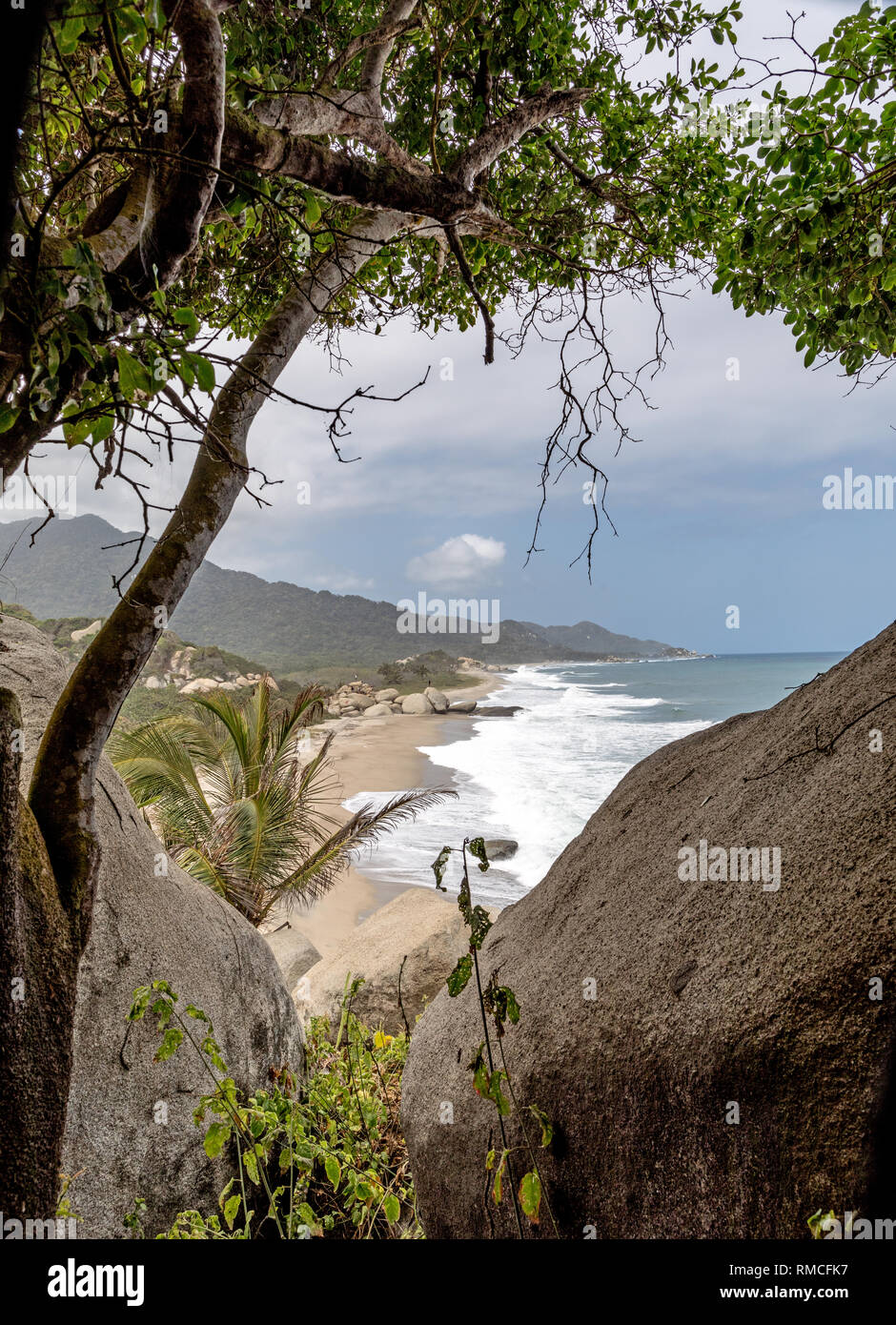Spiagge nel Parco Nazionale Tayrona Colombia Sud America Foto Stock