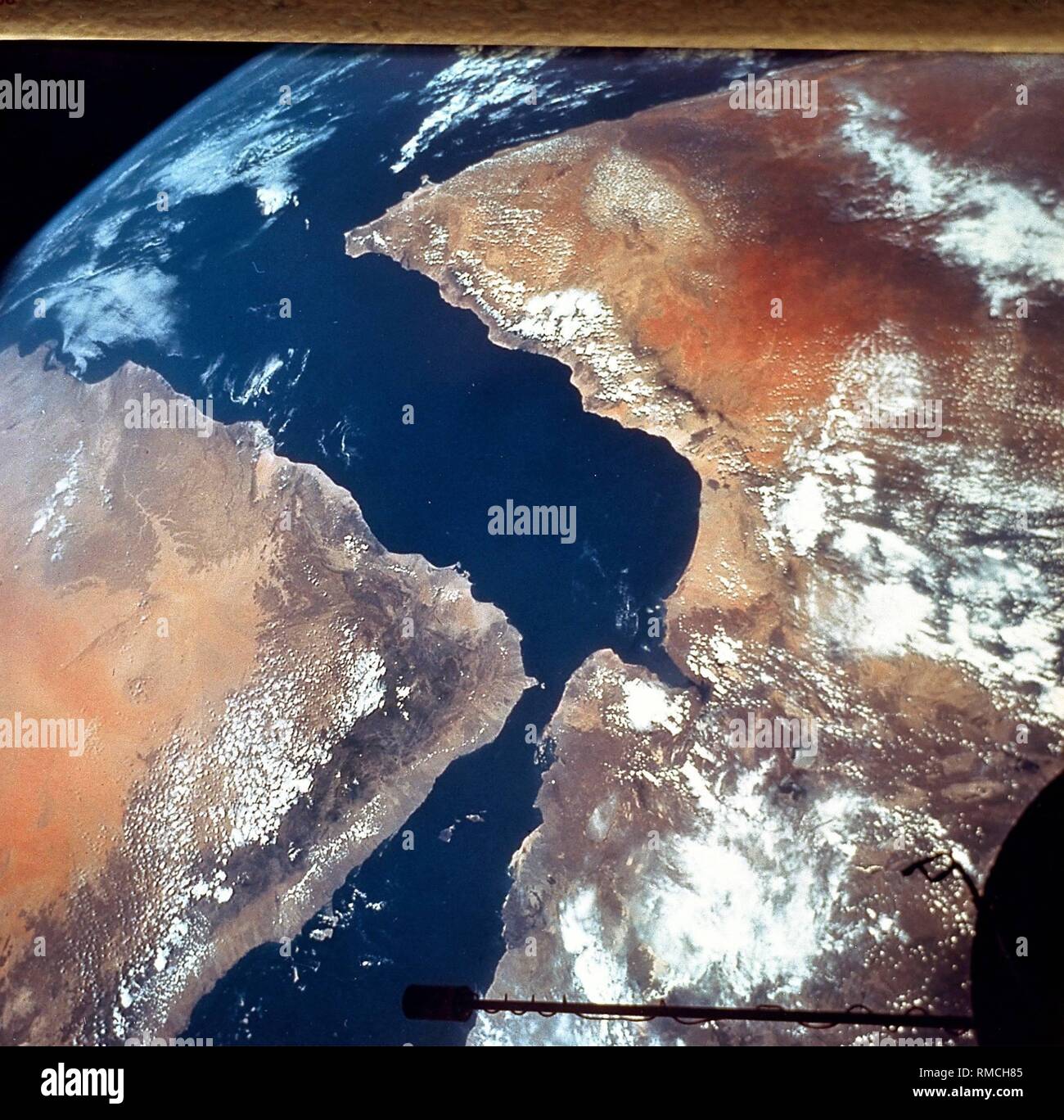 Vista dettagliata della Terra con Etiopia e Somalia nel nord-est Africa, così come il Mar Rosso e il Golfo di Aden. La foto è stata scattata dal Gemini 11. Foto Stock