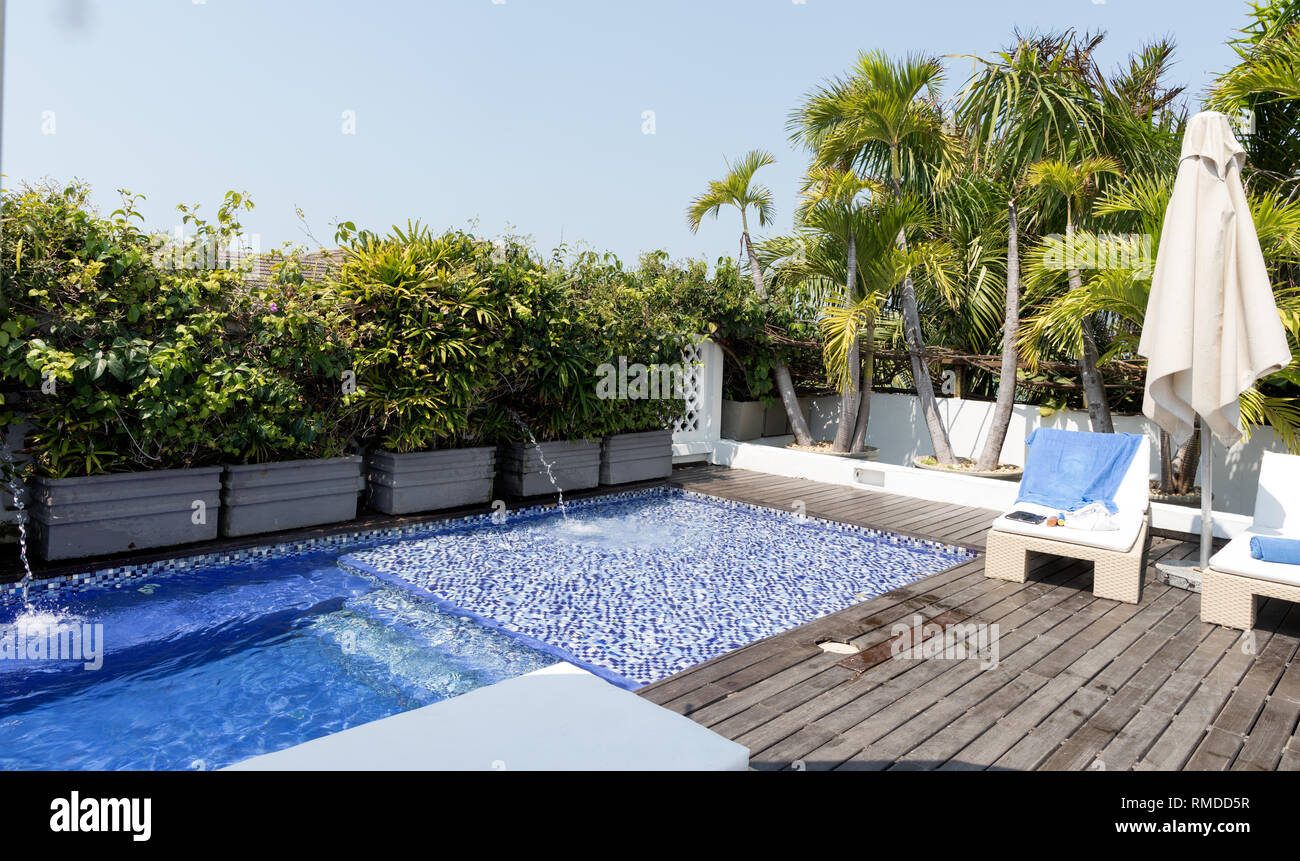 Piscina sul tetto a Cartagena Colombia Sud America Foto Stock