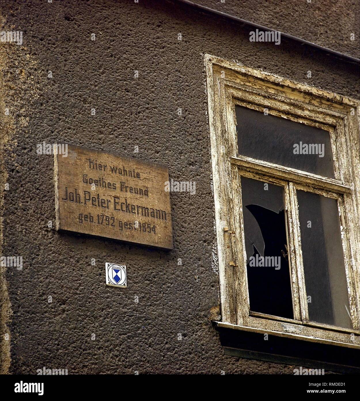 Johann Peter Eckermann la residenza (1792 - 1854), Goethe è ben noto amico di Weimar. Foto Stock