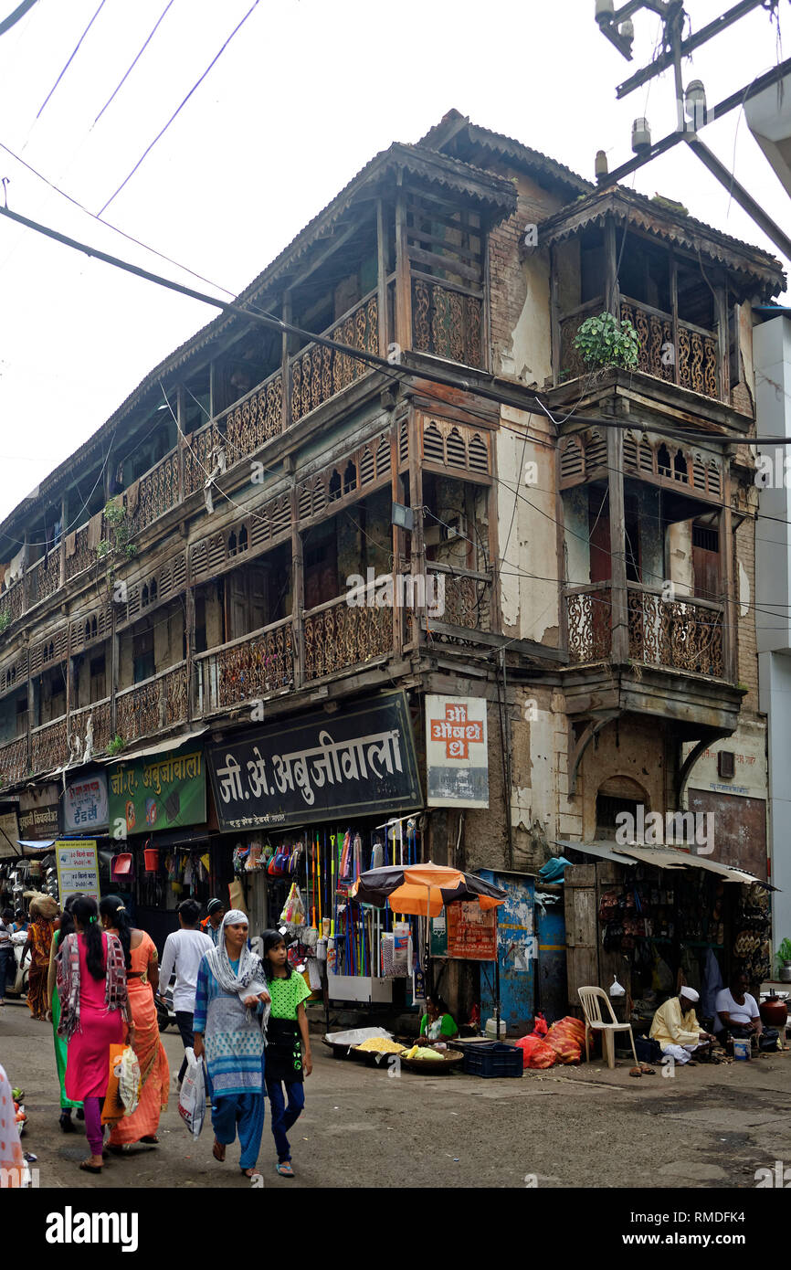 Il vecchio edificio in nashik, Maharashtra, India, Asia Foto Stock