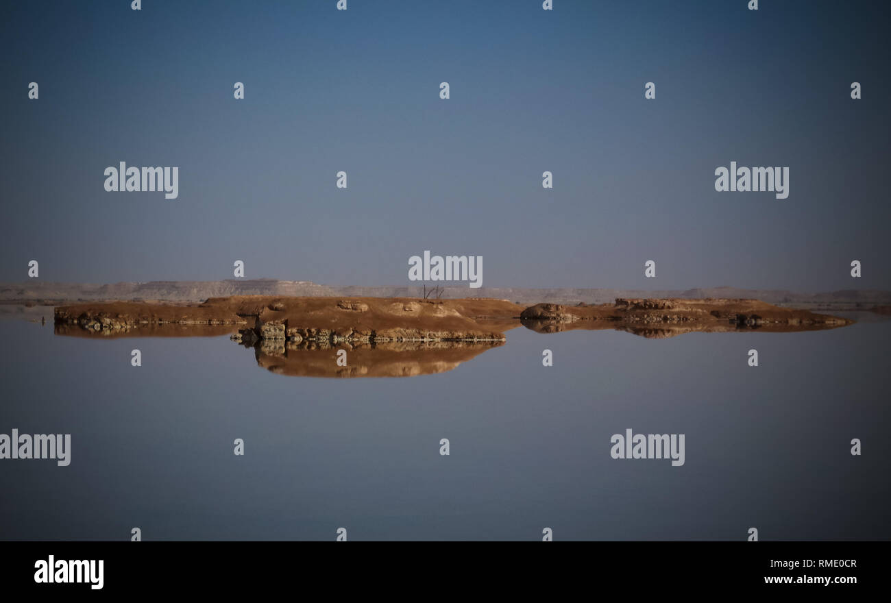 Panorama del lago Zaytun vicino all'oasi di Siwa in Egitto Foto Stock