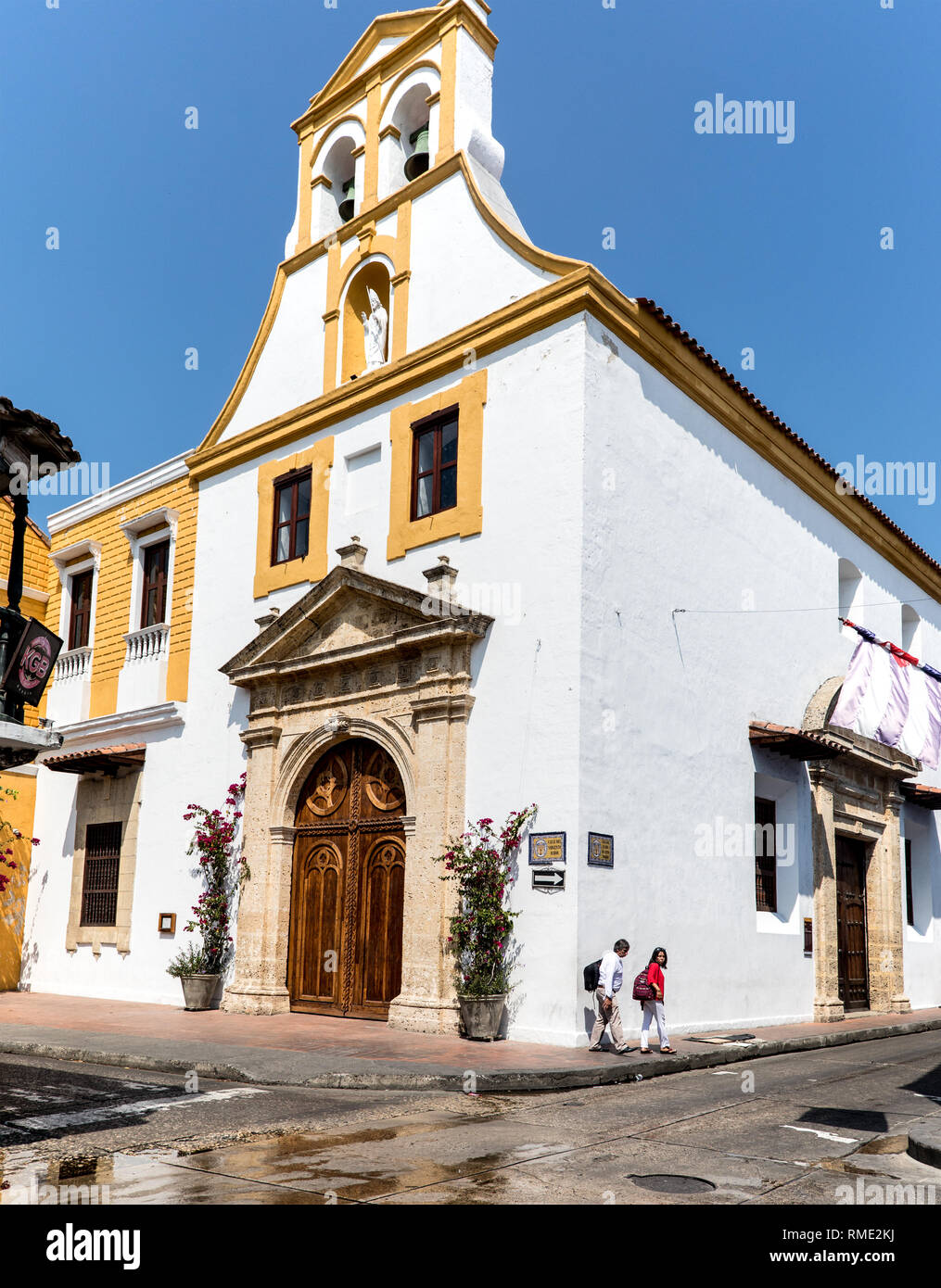 Architettura tradizionale a Cartagena Colombia Sud America Foto Stock