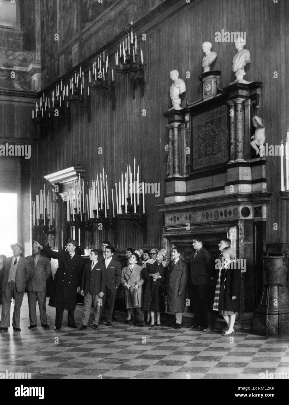 Royal Palace, Sala degli Svizzeri, TORINO, PIEMONTE, ITALIA 1959 Foto Stock