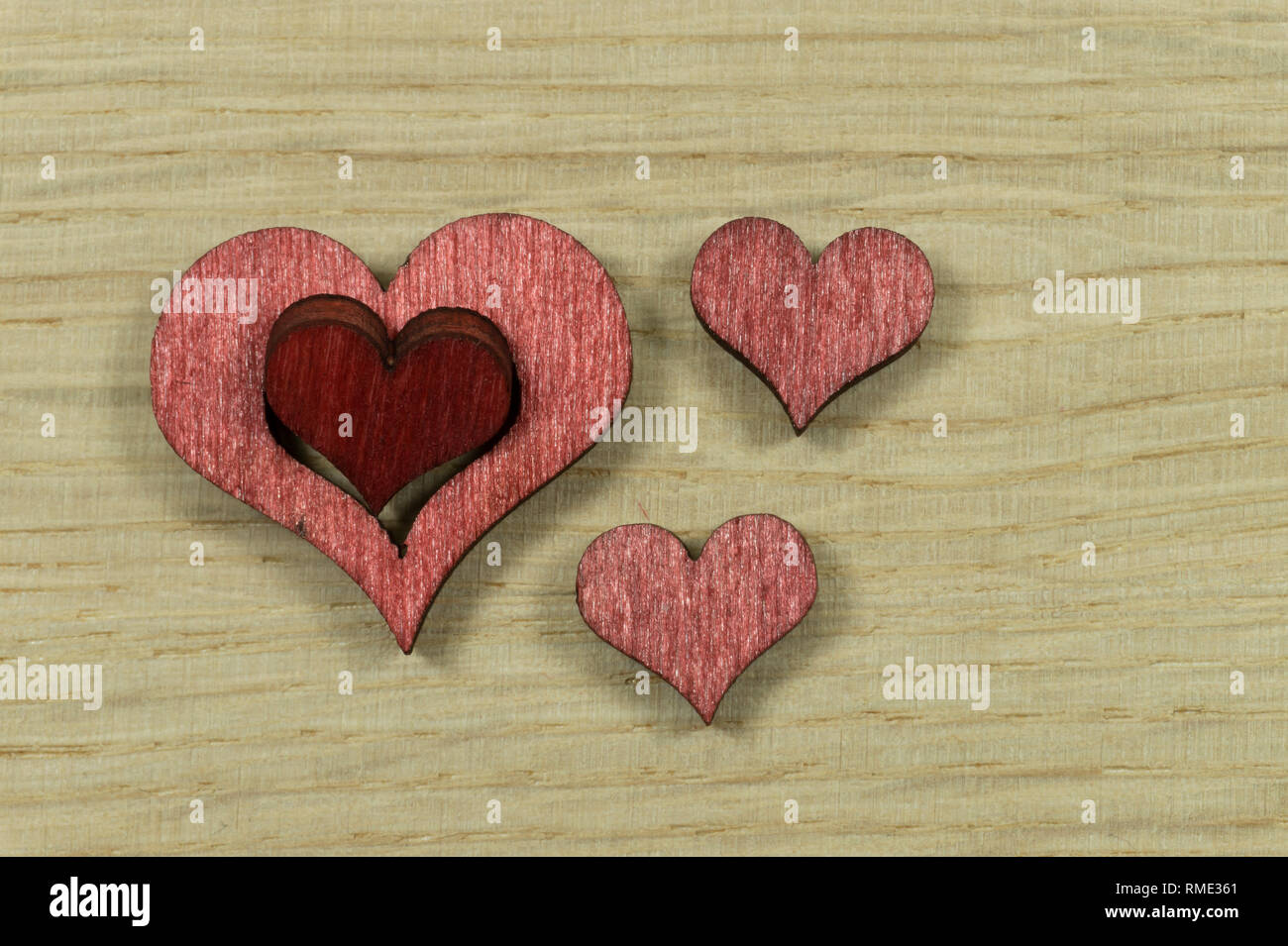 San Valentino sfondo cuore design con spazio copia, fuoco selettivo Foto  stock - Alamy