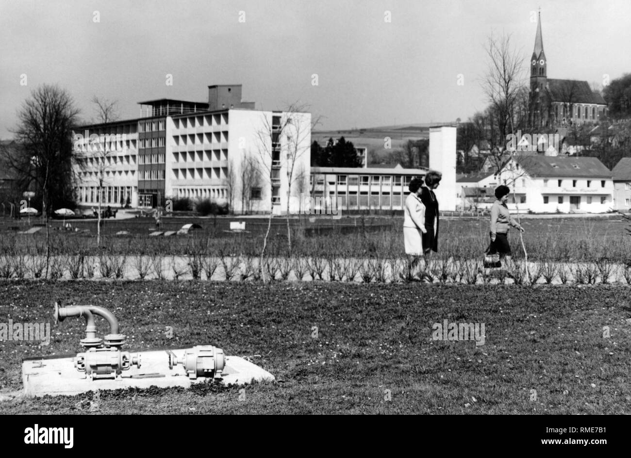 Vista della città termale di Bad Abbach. Foto Stock