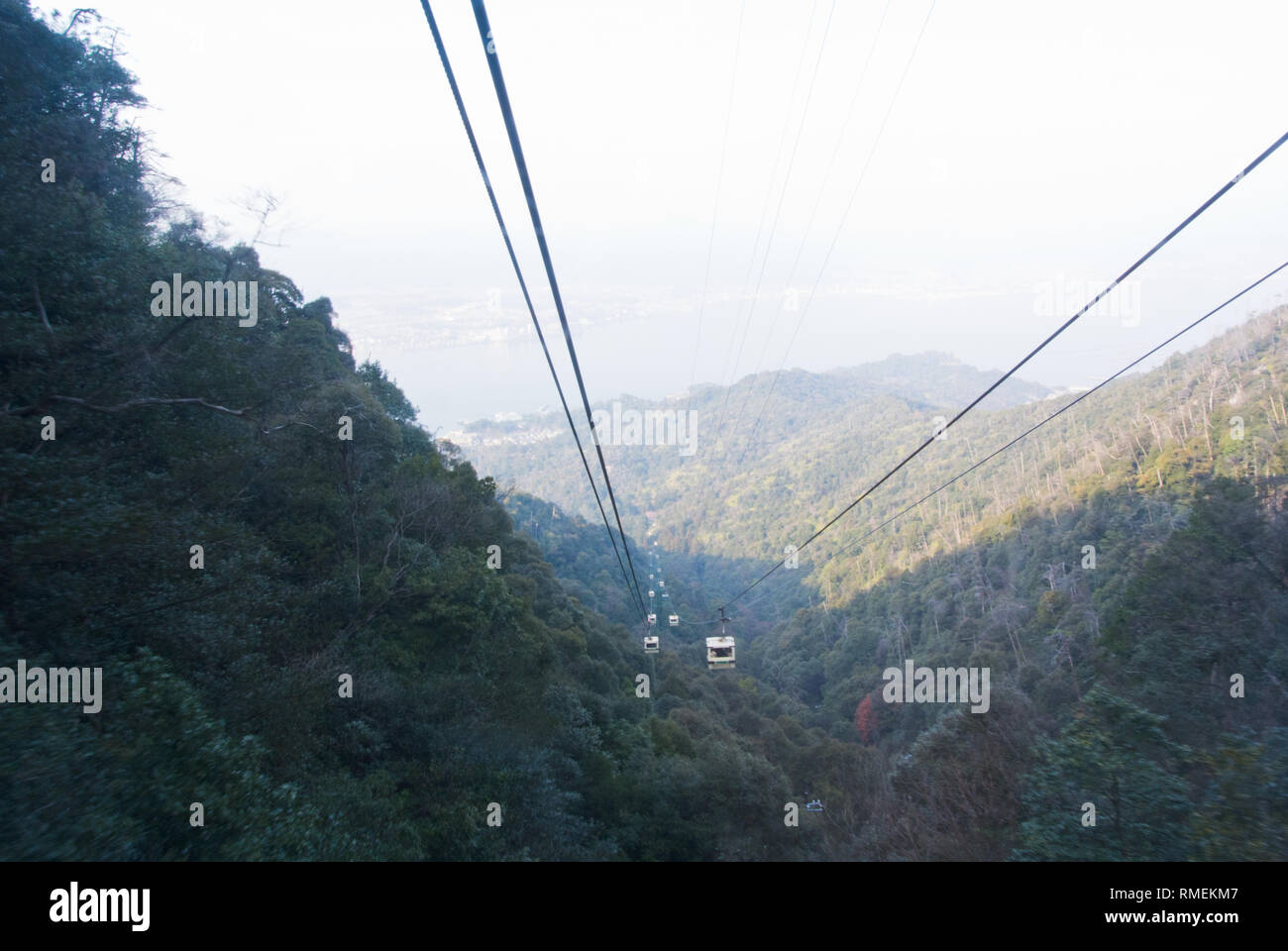 Miyajima funivia, Mount Misen, Hiroshima, Giappone Foto Stock