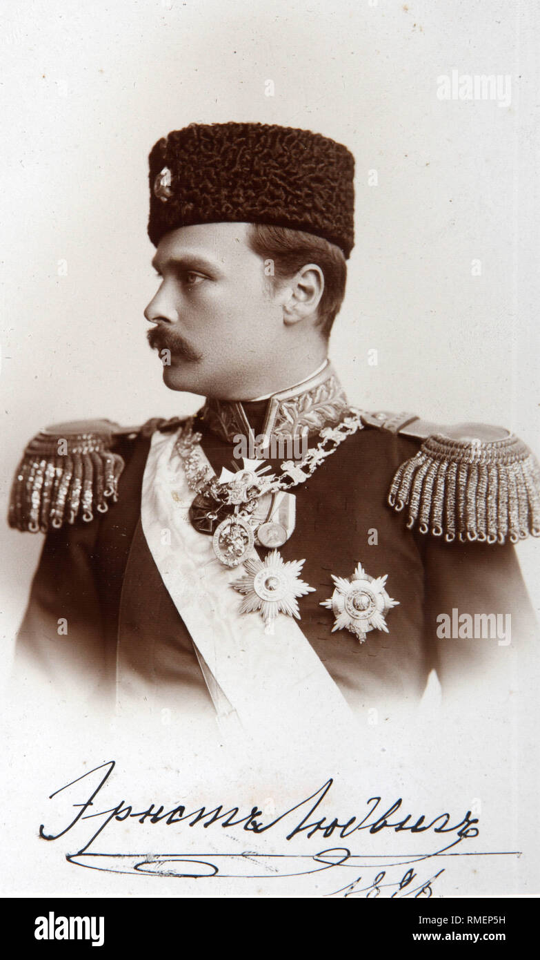 Ernest Louis I Granduca di Assia e dal Reno. Argento Fotografia di gelatina Foto Stock