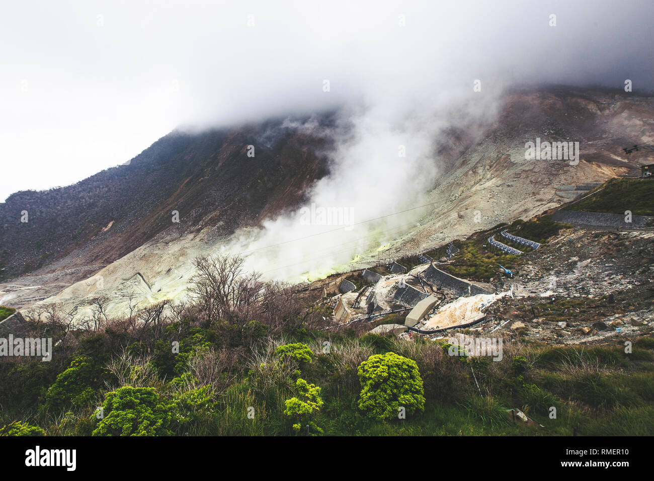 Owakudani vulcano di zolfo in Hakone Giappone Foto Stock