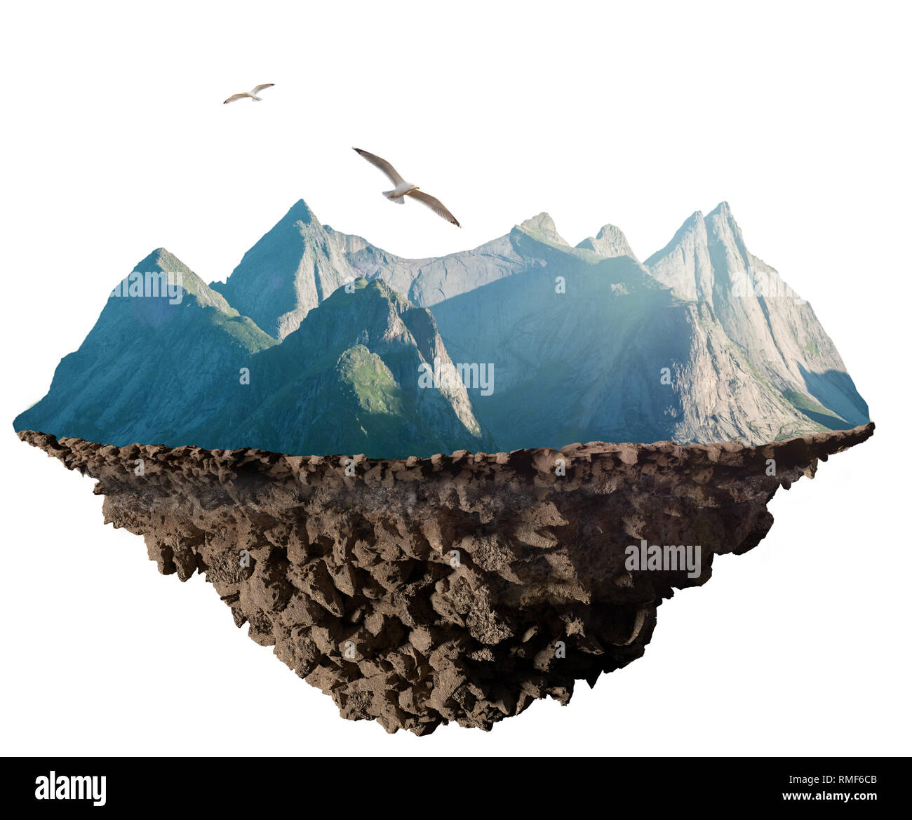 Piastra di montagna, geologia concetto 3D illustrazione Foto Stock