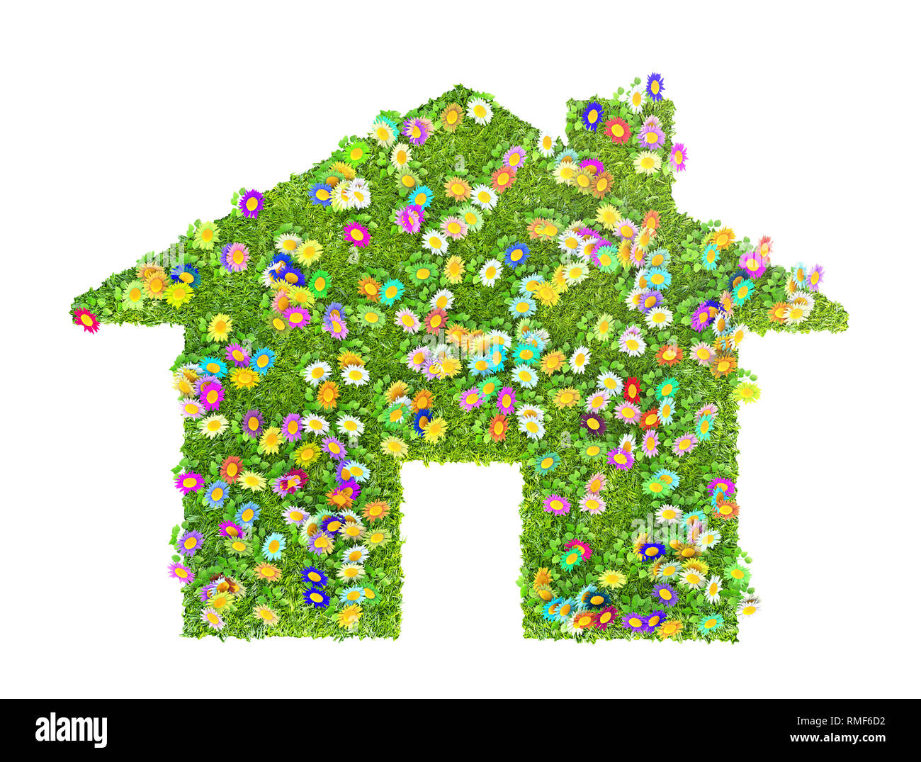 Eco Casa concetto fatti di erba e fiori Foto Stock
