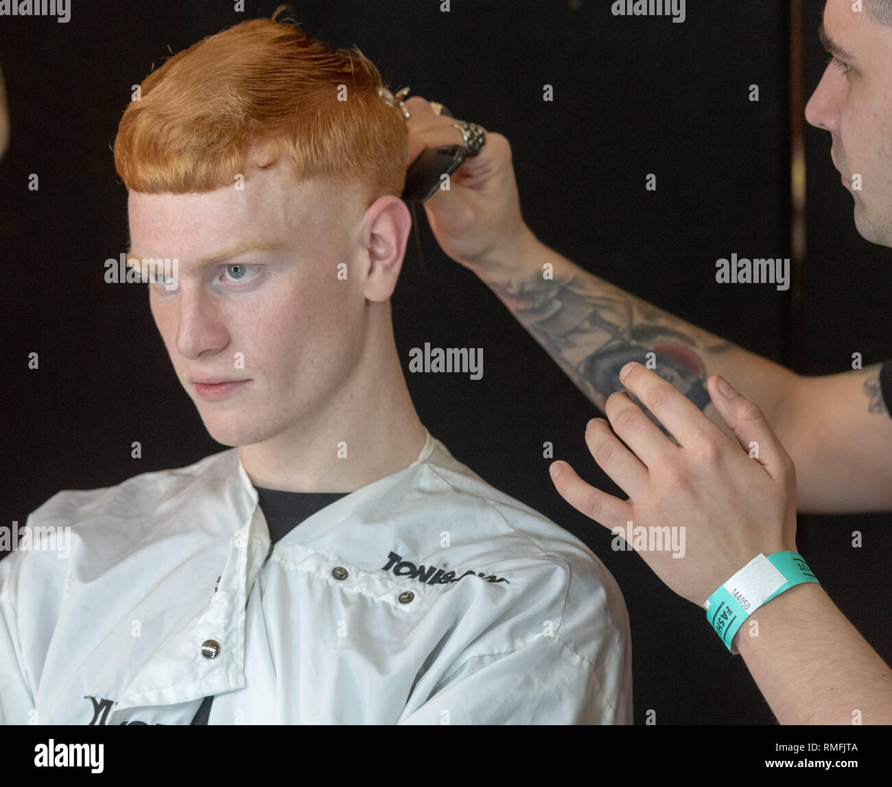 Londra, Regno Unito. Xv Febbraio 2019 Back stage Fashion Scount a Londra, Regno Unito. Fashion Week AW19 alla Freemasons Hall di grande Queens Street, Credito: Ian Davidson/Alamy Live News Foto Stock