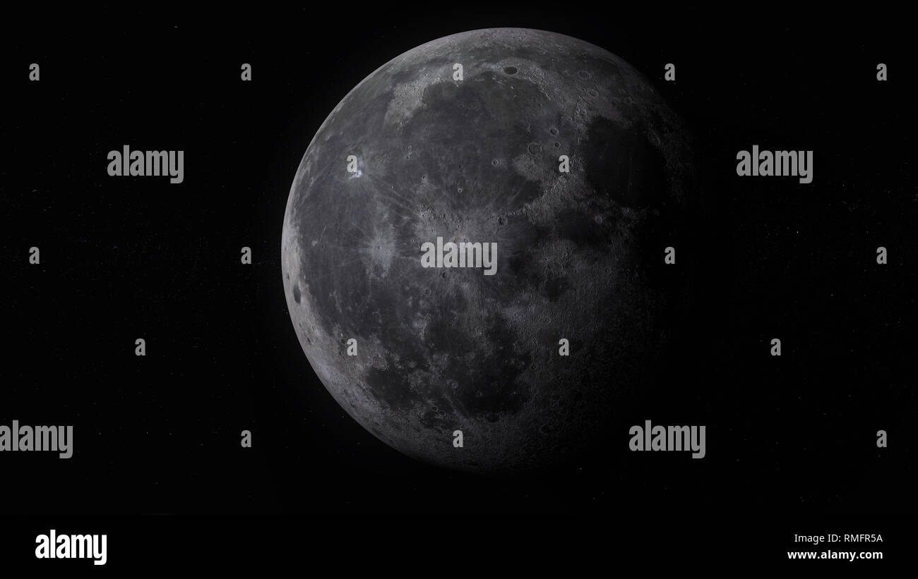 Mezza Luna e Terra del satellite naturale, sullo sfondo della luna Foto Stock
