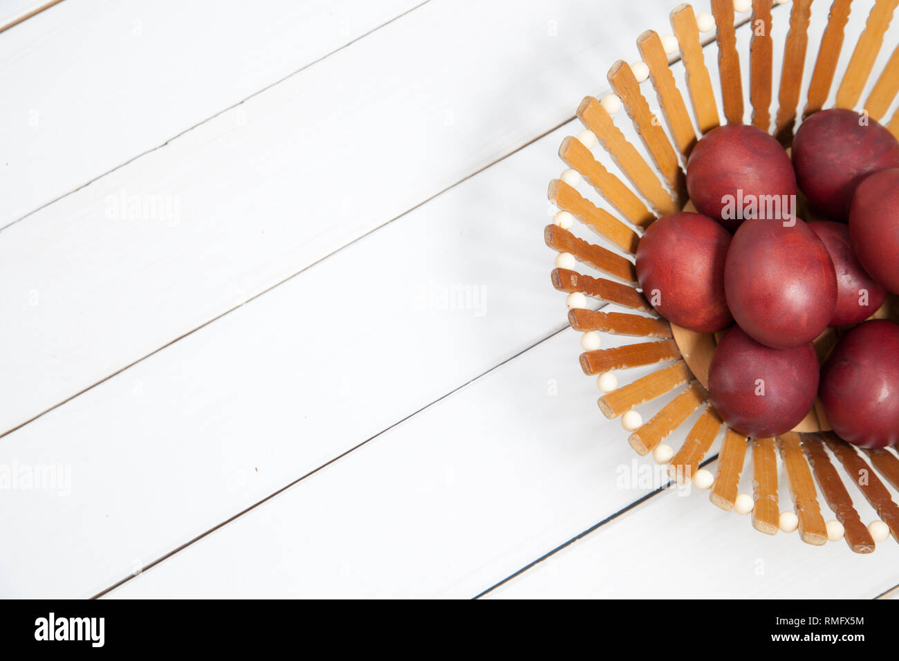 Uova di Pasqua. Decorazione di festa. Buona Pasqua! Foto Stock