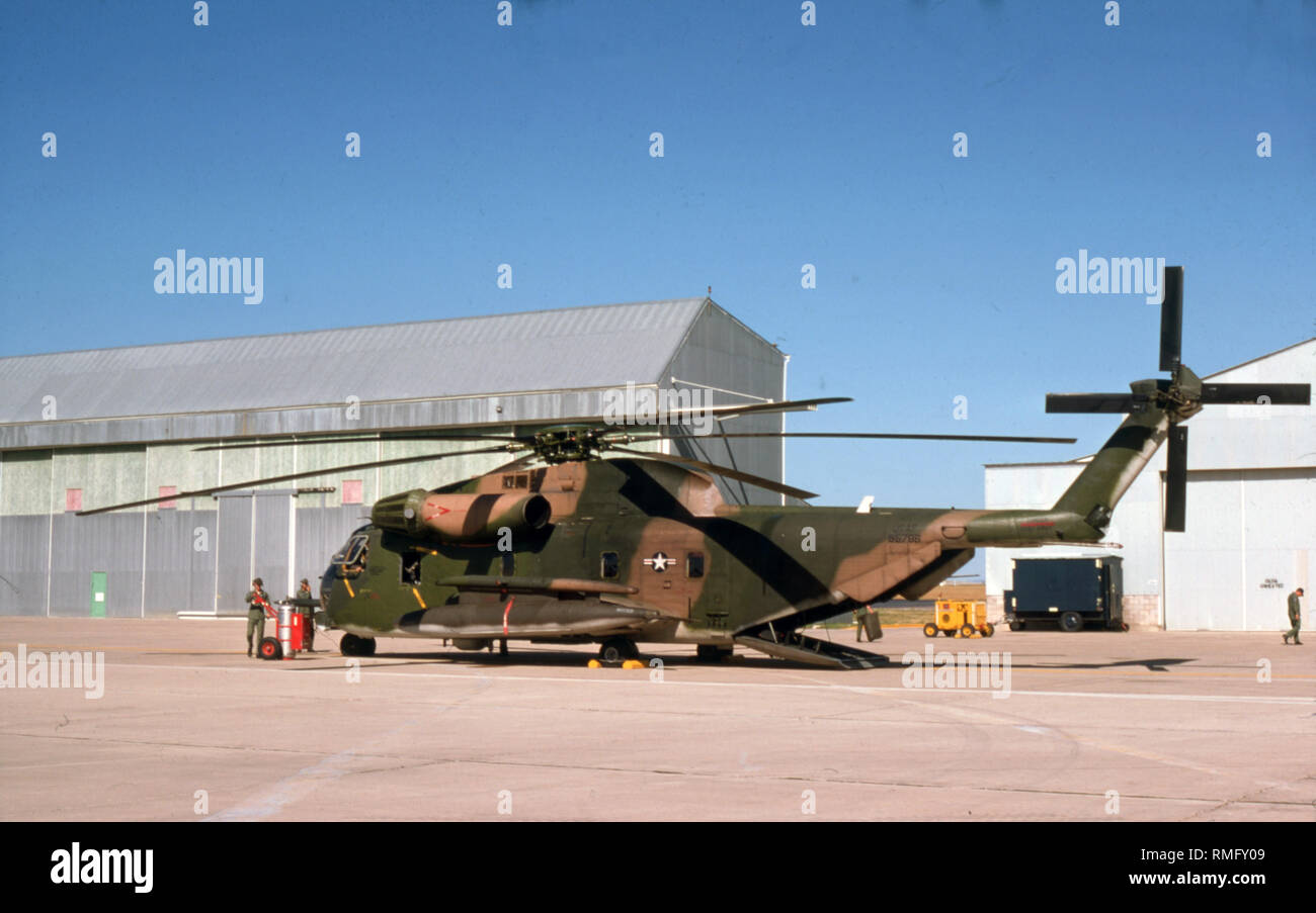 Il USAF United States Air Force Sikorsky HH-53C Super Jolly gigante verde Foto Stock