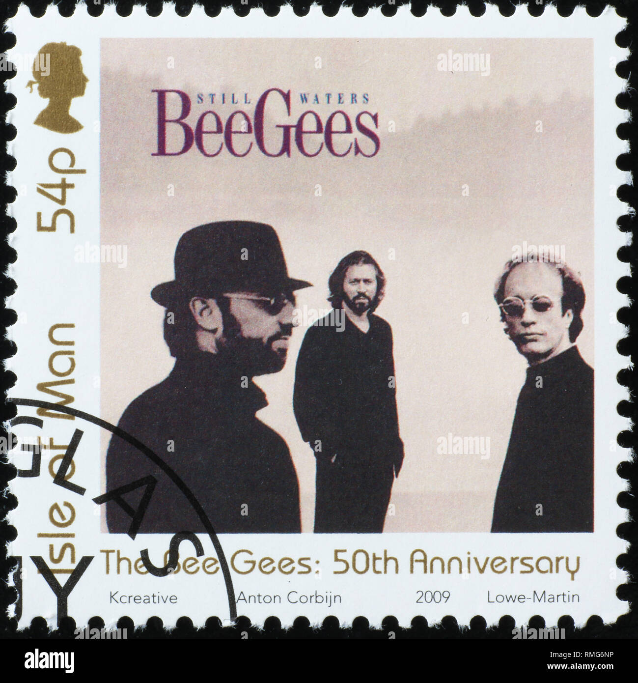 Coperchio del LP acque ancora da Bee Gees sul timbro Foto Stock
