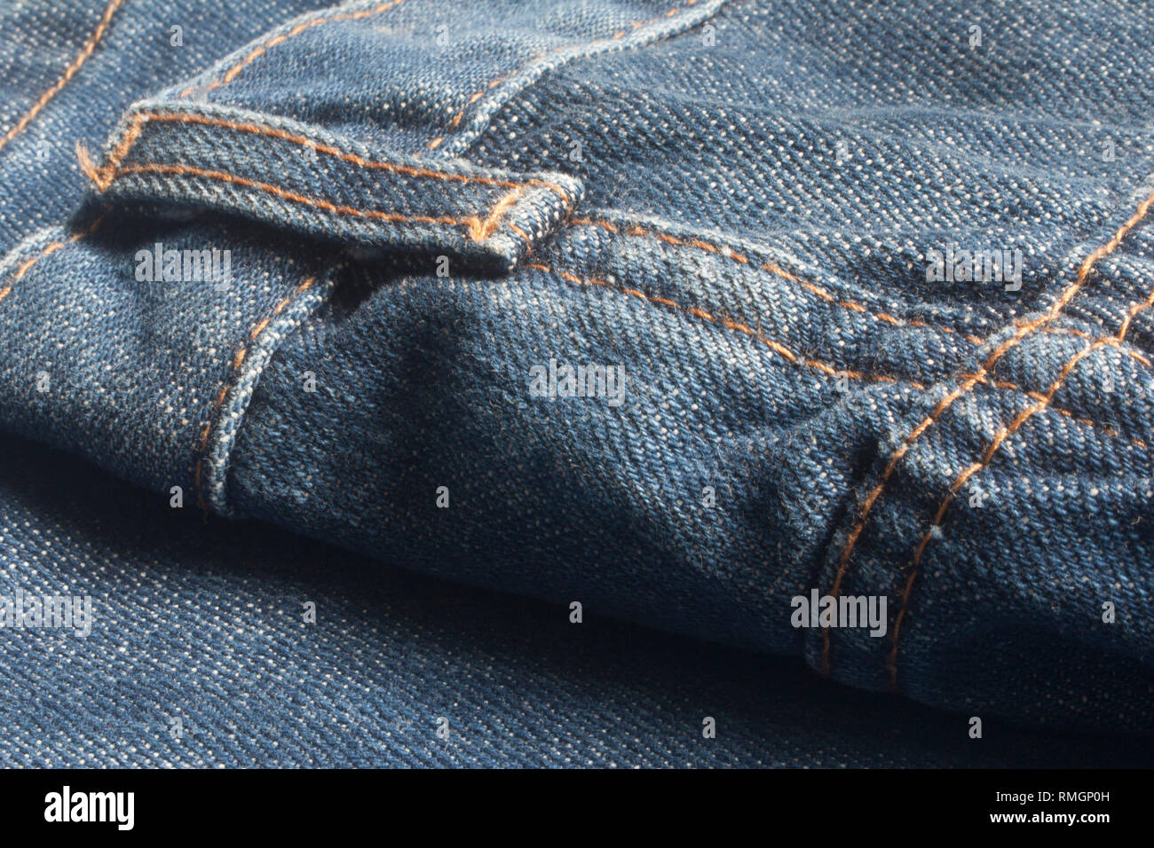 Dettagli della cerniera lampo su un paio di jeans Foto Stock