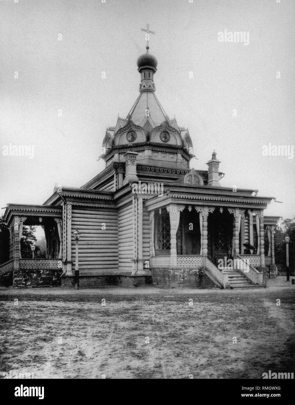 La Chiesa di Sokolniki a Mosca. Foto di albumina Foto Stock