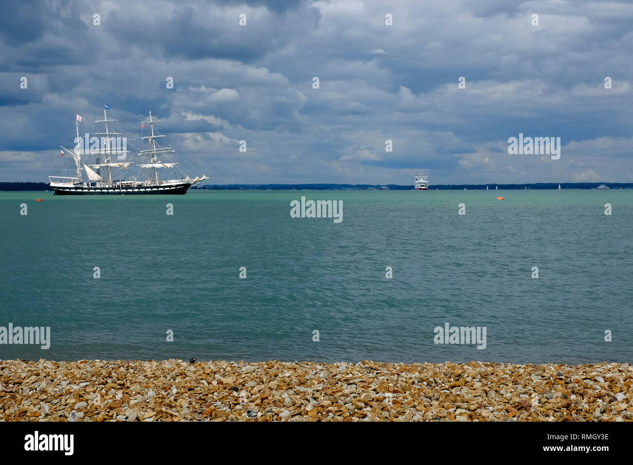 Addestramento alla vela di nave, Nelson, Solent, Cowes, Isle of Wight, England, Regno Unito Foto Stock
