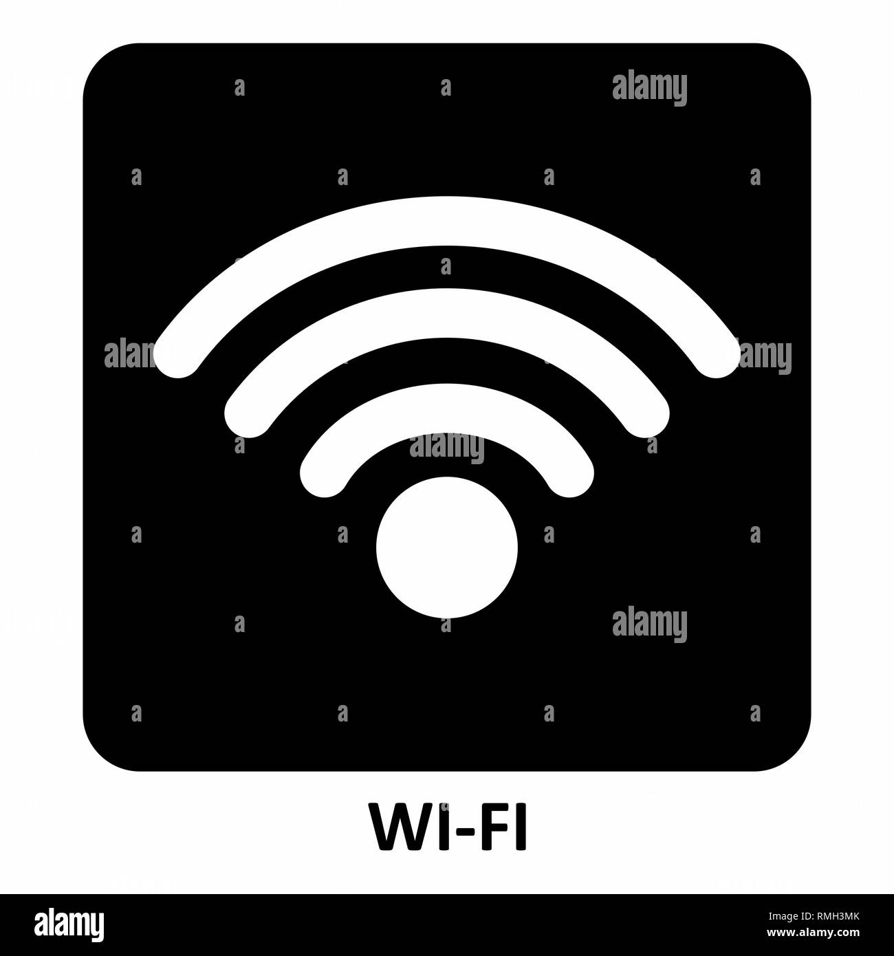 Il bianco e nero simbolo Wi-Fi illustrazione Illustrazione Vettoriale