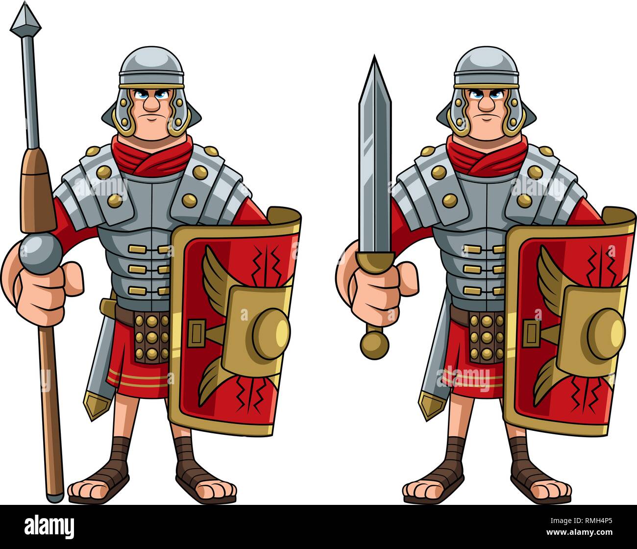 Roman Soldier su White Illustrazione Vettoriale