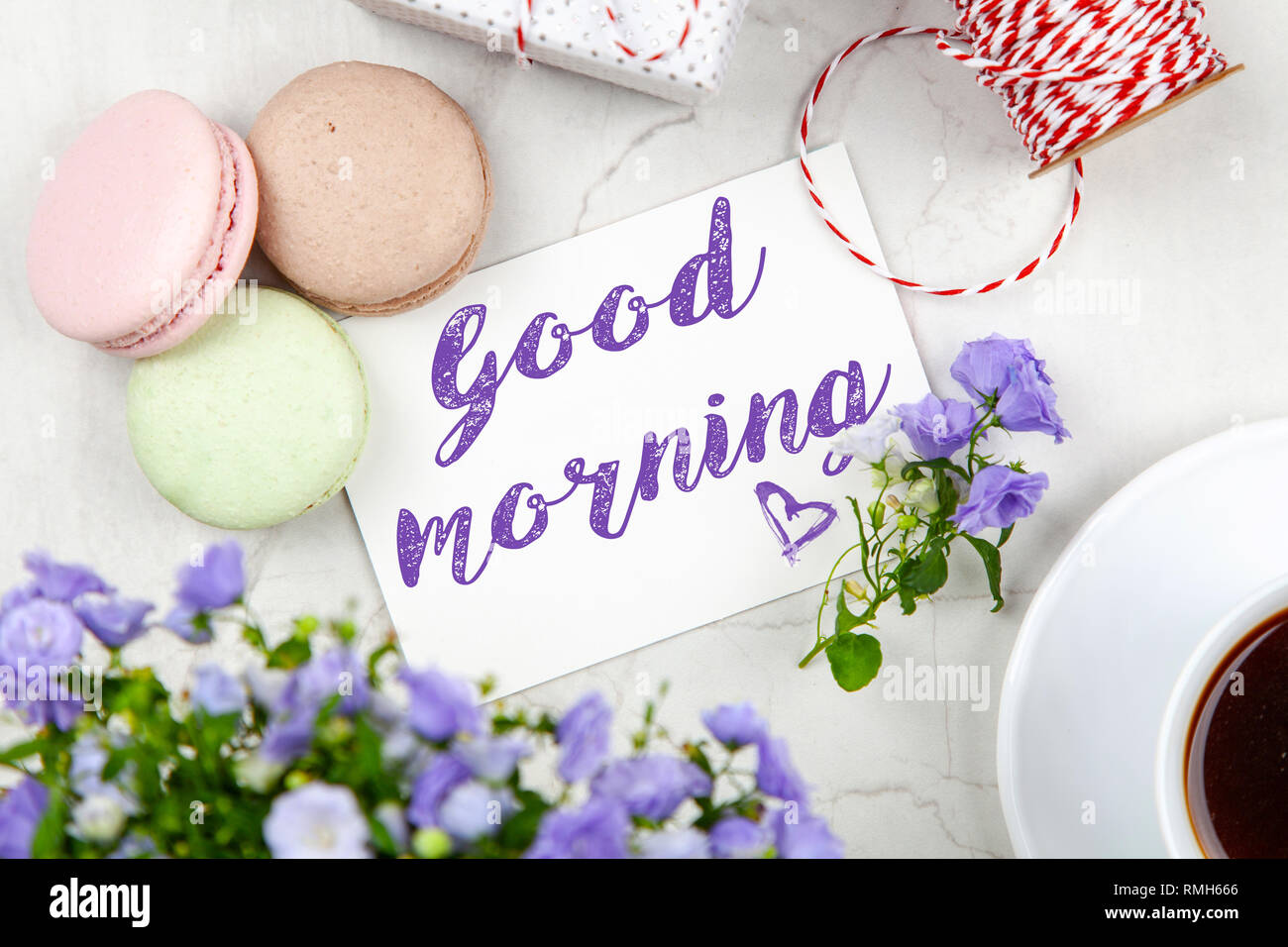 Buona mattina cartolina Foto Stock