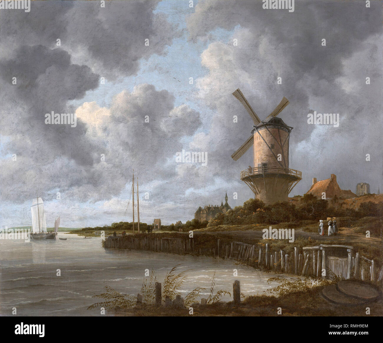 Il mulino a vento a Wijk bij Duurstede da Jacob van Ruisdael Foto Stock