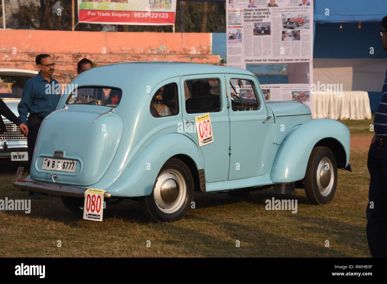 1947 Hillman car back-end con 10 cv e motore a 4 cilindri. WBC 6777 India. Foto Stock