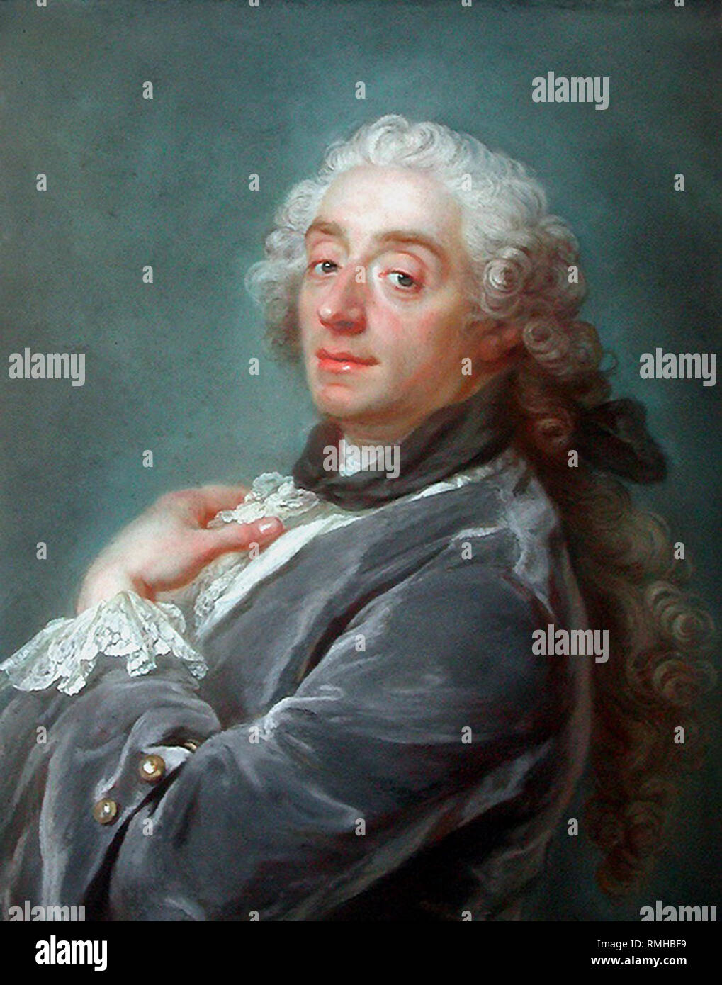 François Boucher (1703 - 1770), pittore francese artista. Ritratto di François Boucher da Gustaf Lundberg Foto Stock