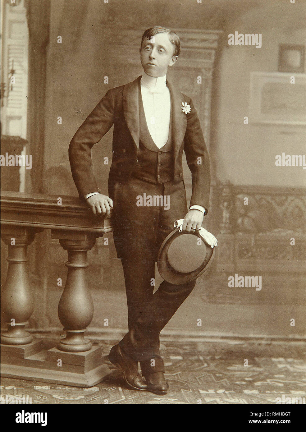 Ritratto di nozze. Foto di albumina Foto Stock