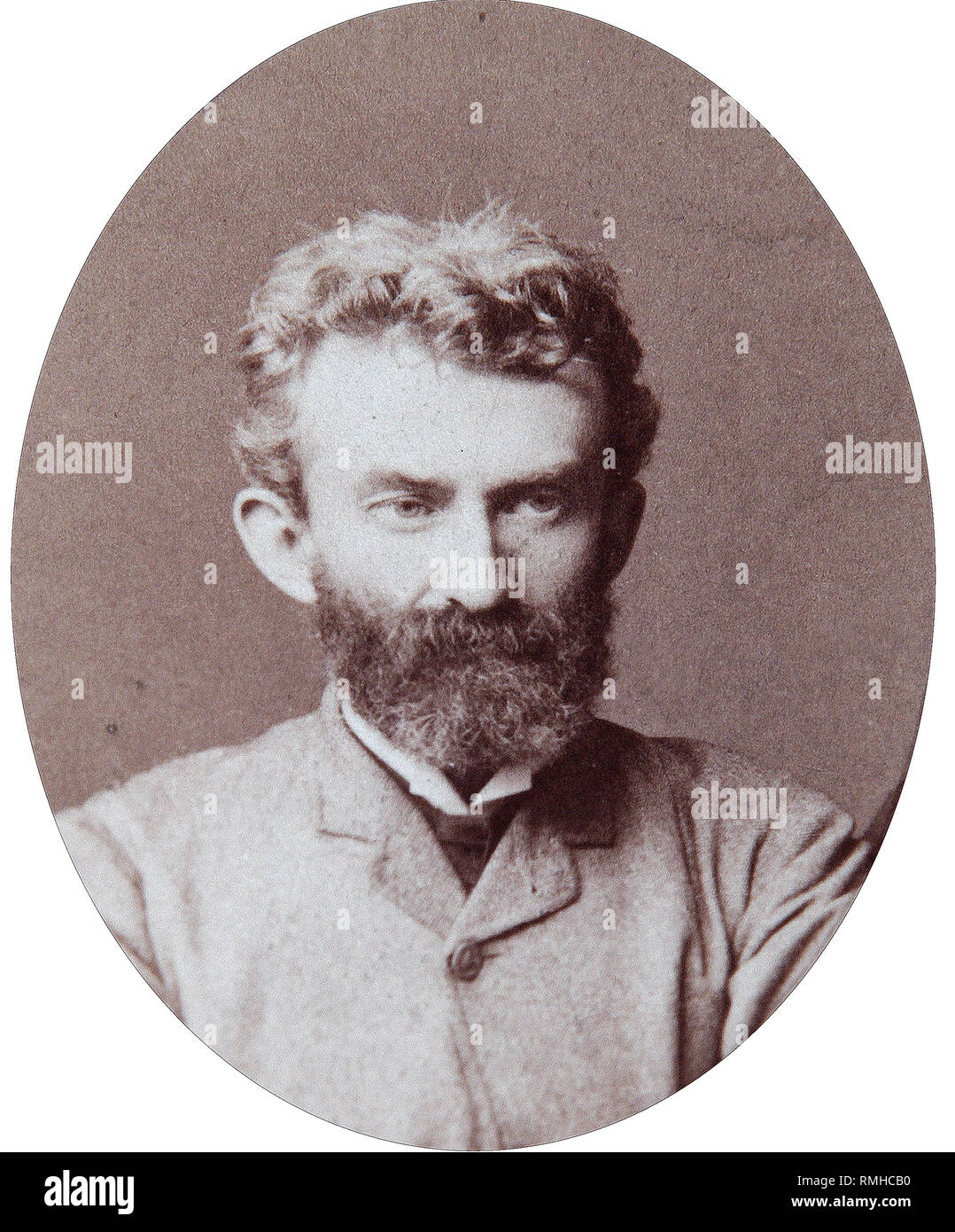 Ritratto dell'etnologo, antropologo e biologo Nicholai Miklukho-Maklai (1846-1888). Phototypie Foto Stock