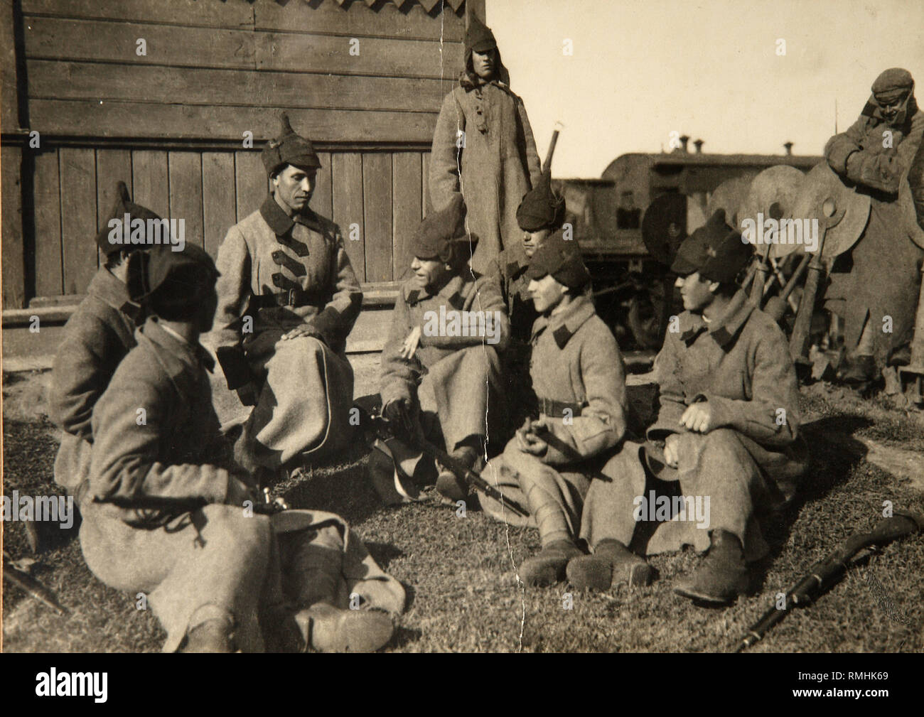 La guerra civile. Prima di cavalleria unità dell'esercito Camping. Fotografia Foto Stock
