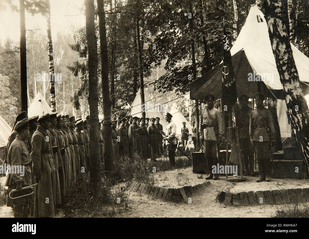 Rosso unità dell'esercito Summer Camp. Fotografia Foto Stock