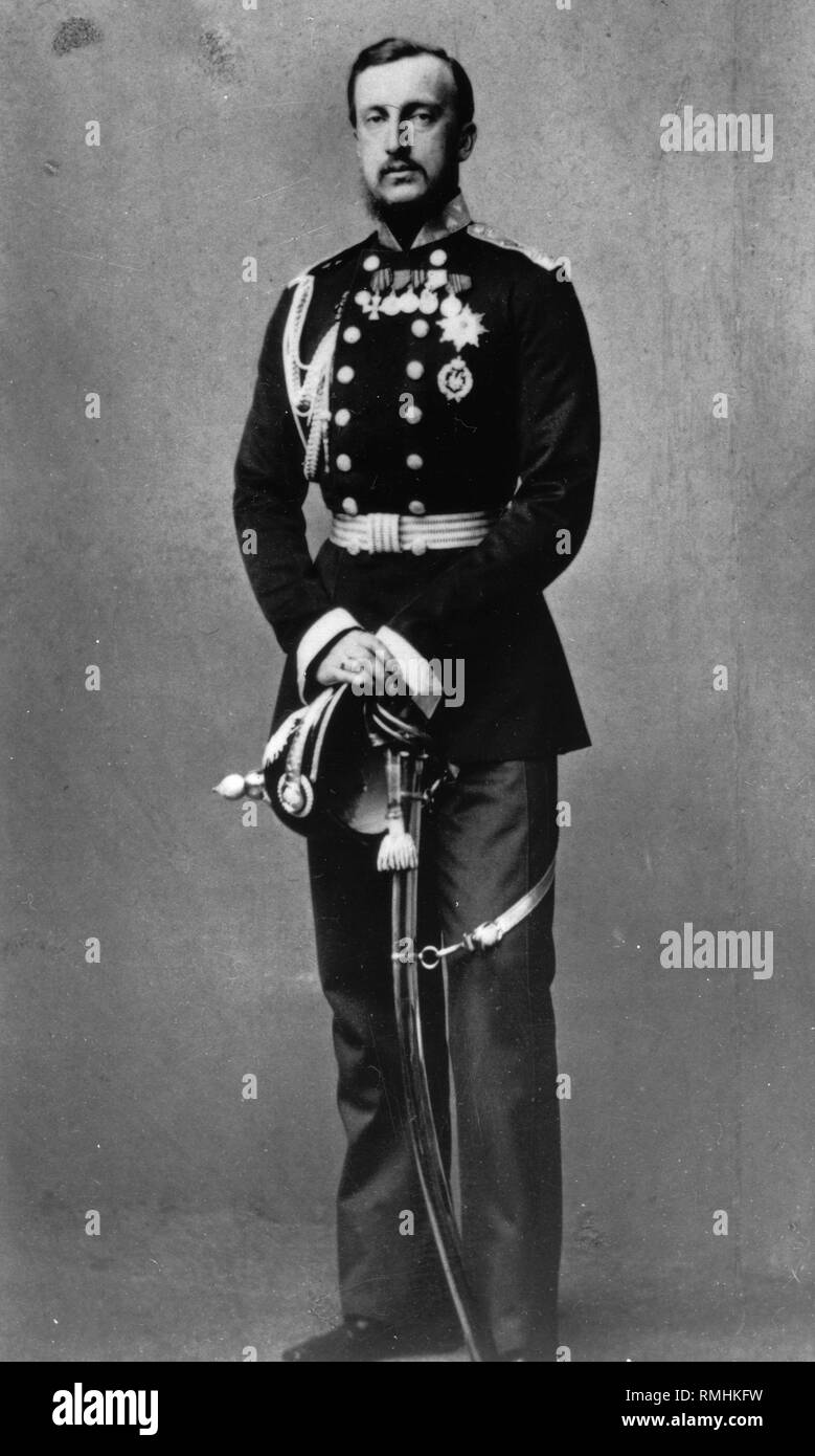 Ritratto del Granduca Nicholas Nikolaevich (il vecchio) della Russia (1831-1891). Foto di albumina Foto Stock