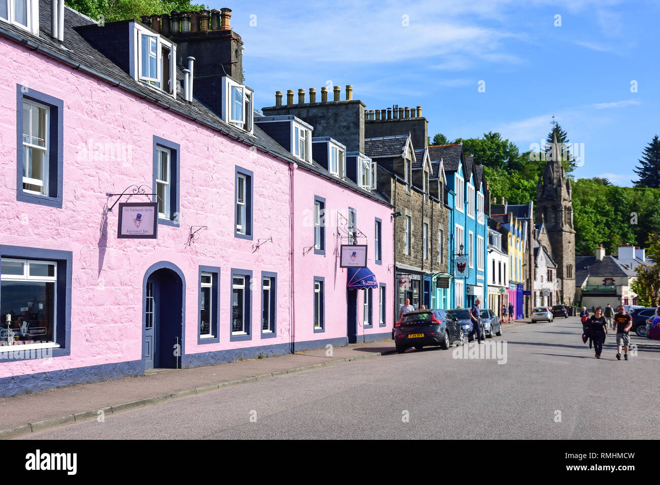 Porto lungomare, Tobermory, Isola di Mull, Ebridi interne, Argyll e Bute, Scozia, Regno Unito Foto Stock