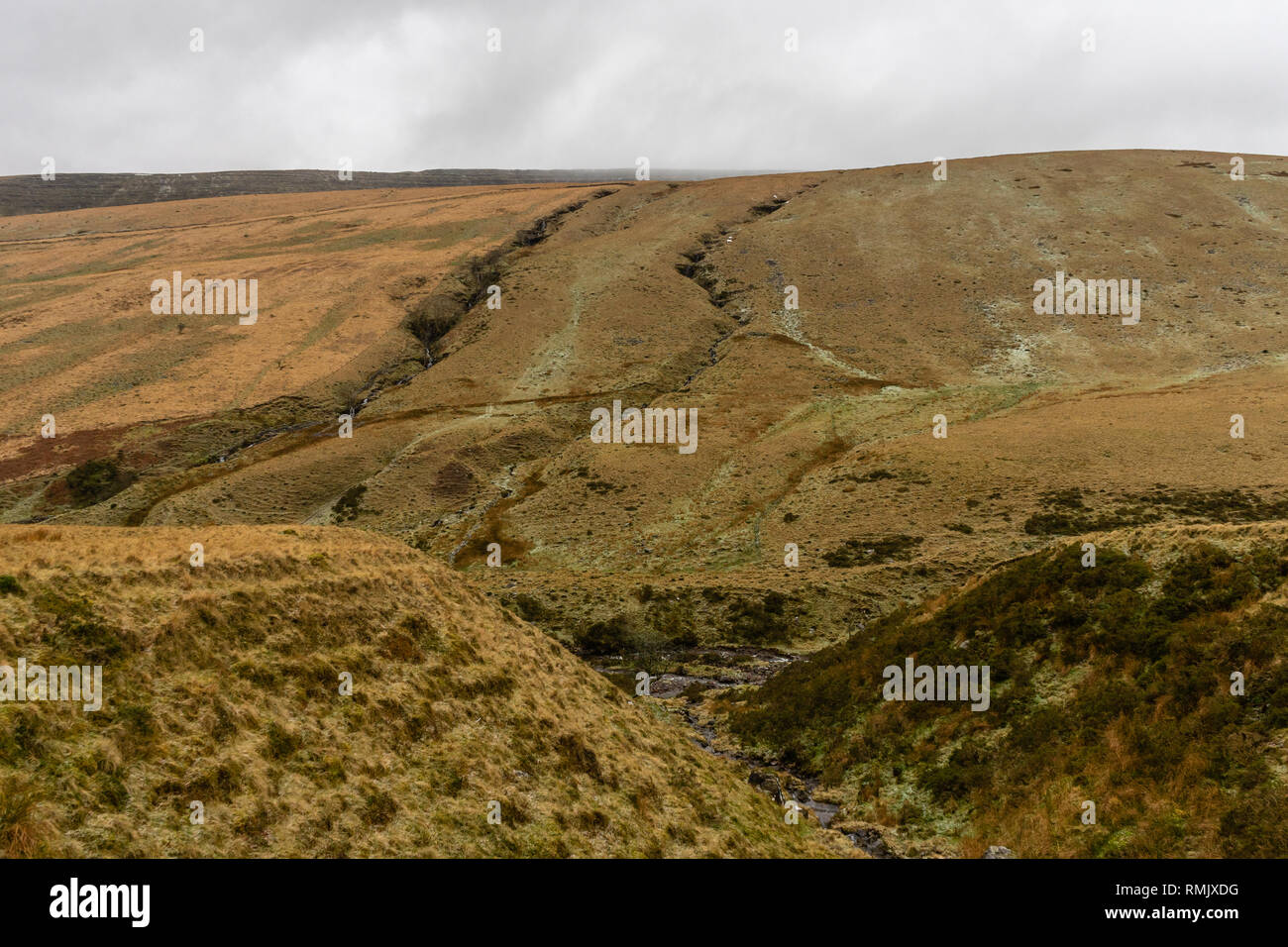Scraggy paesaggio del Parco Nazionale di Brecon Beacons paesaggio, South Wales, Regno Unito Foto Stock