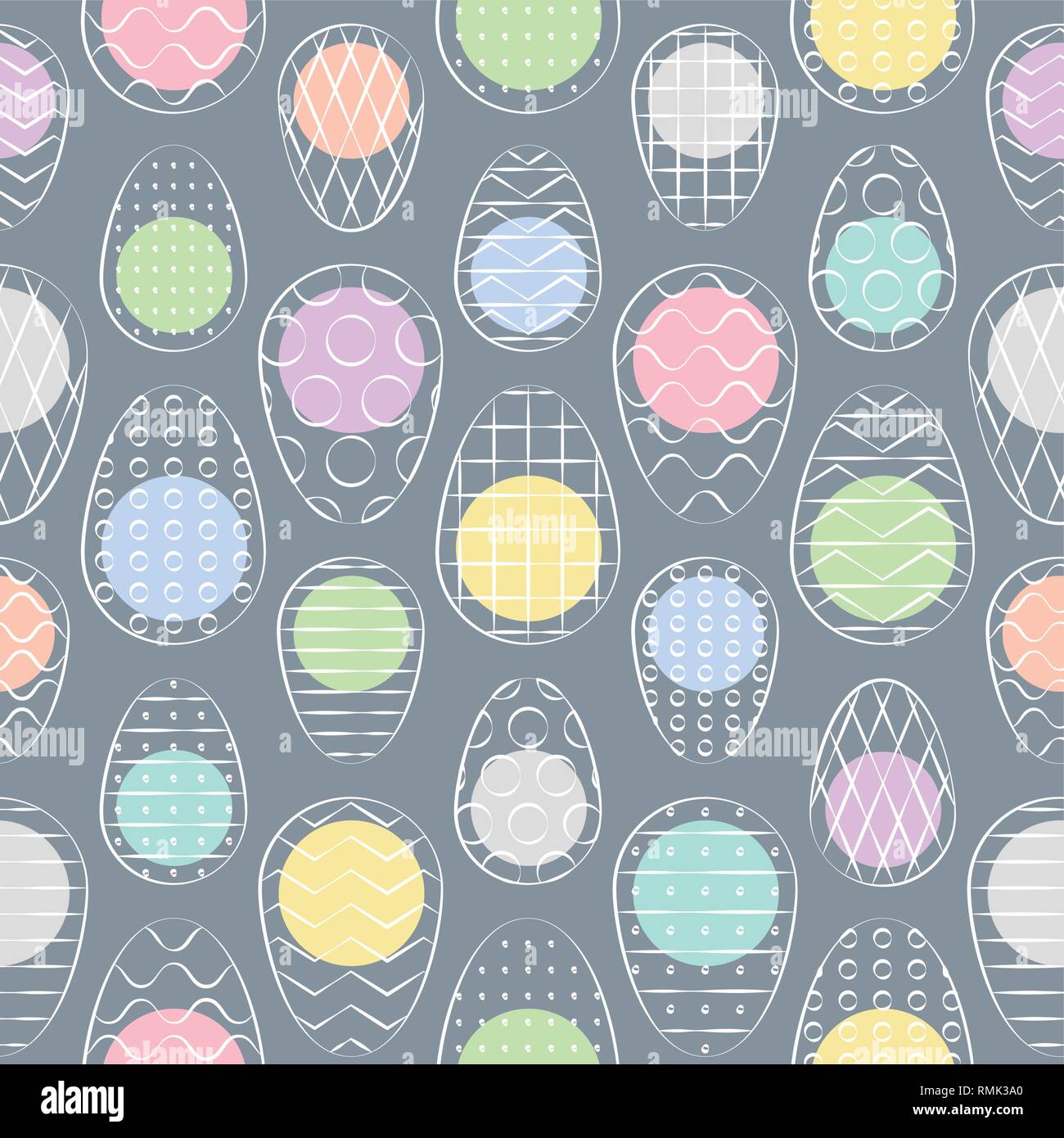 Pasqua pattern senza giunture. Colorate le uova di Pasqua. Design piatto. Illustrazione Vettoriale. Illustrazione Vettoriale