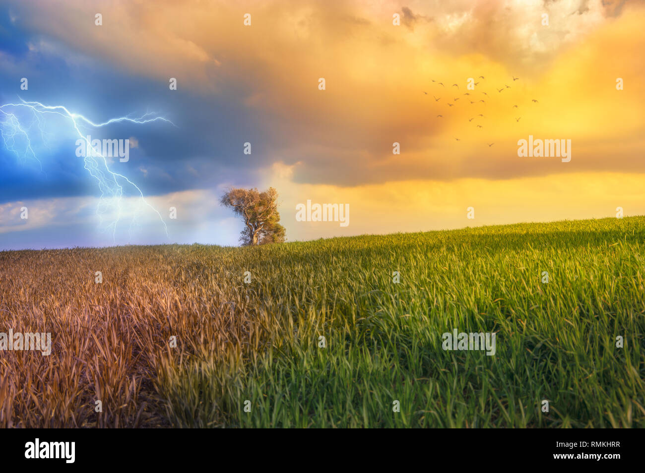 Meteo modifica su un paesaggio Foto Stock