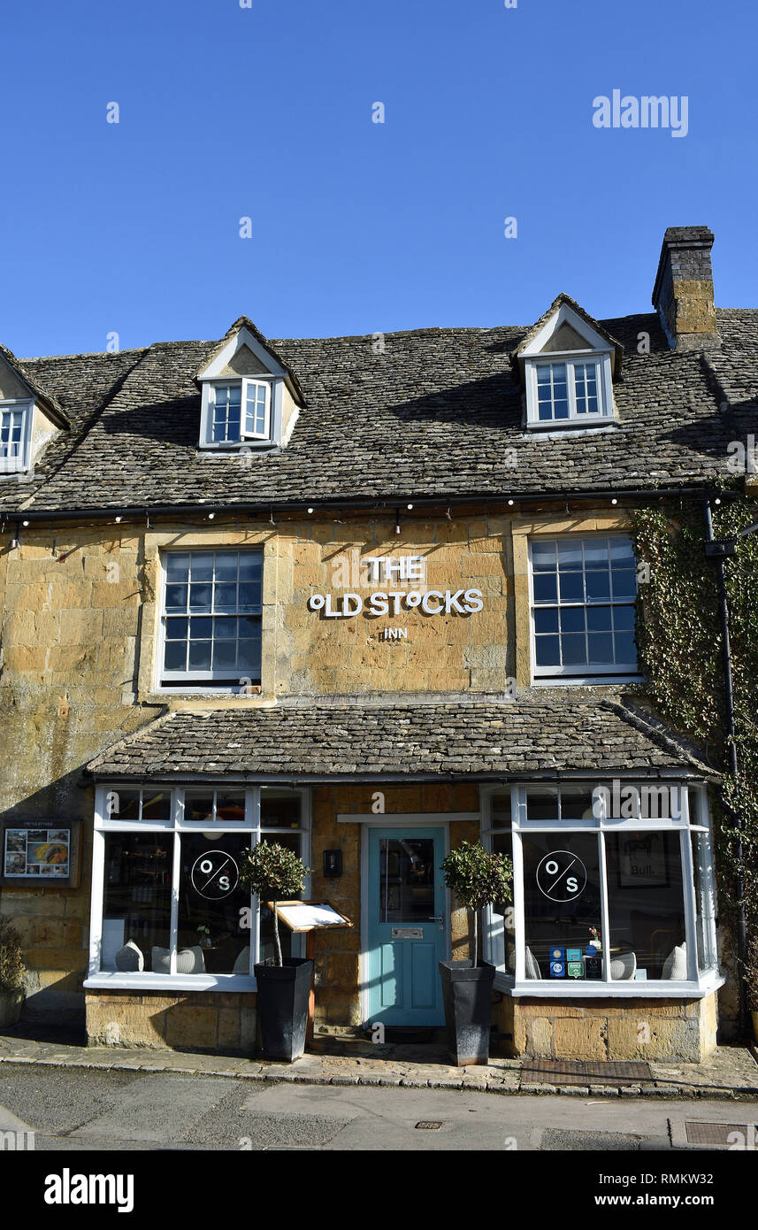 Le vecchie scorte Ristorante, Stow on the Wold, Gloucestershire, Cotswolds Foto Stock